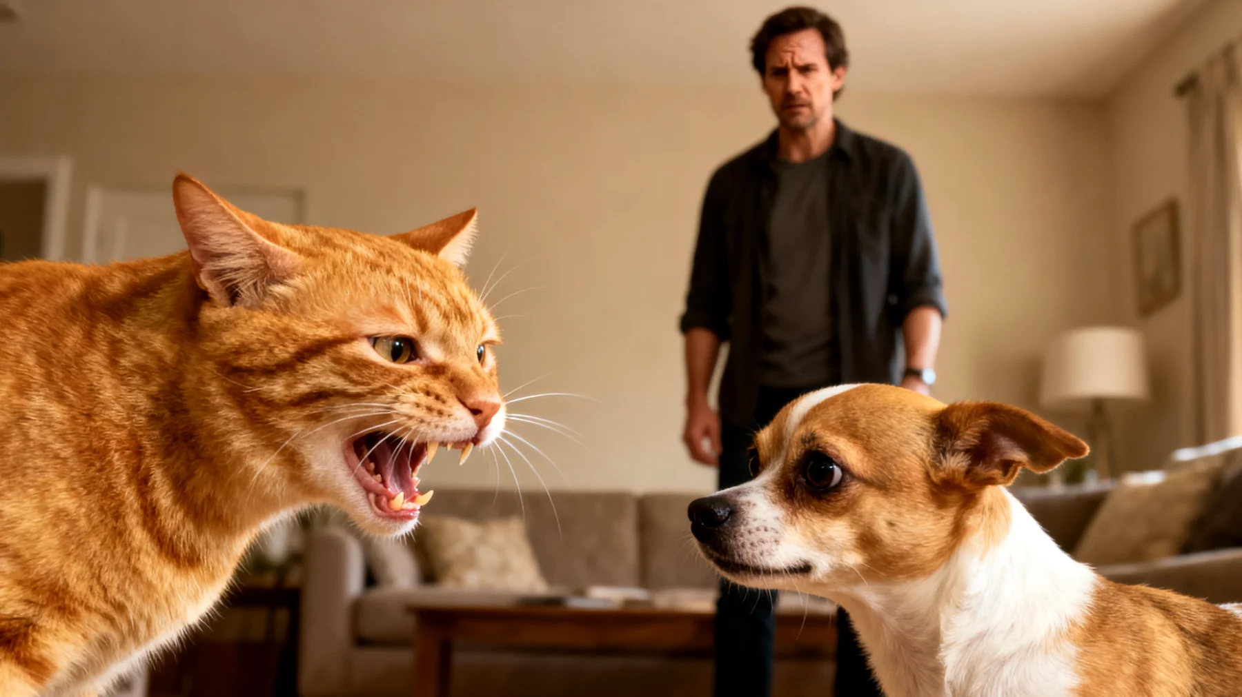 Katze zeigt unerwünschtes Verhalten gegenüber anderen Haustieren im Haushalt und benötigt Training zur Verbesserung der sozialen Interaktion"