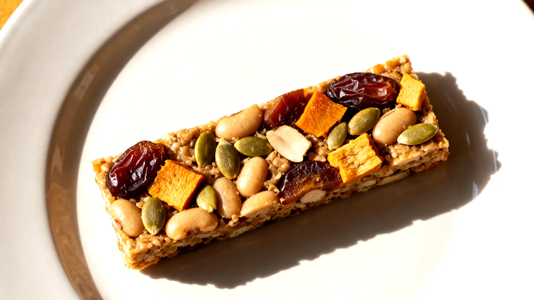 Lupinenbohnen-Riegel mit Datteln und Kürbiskernen"
