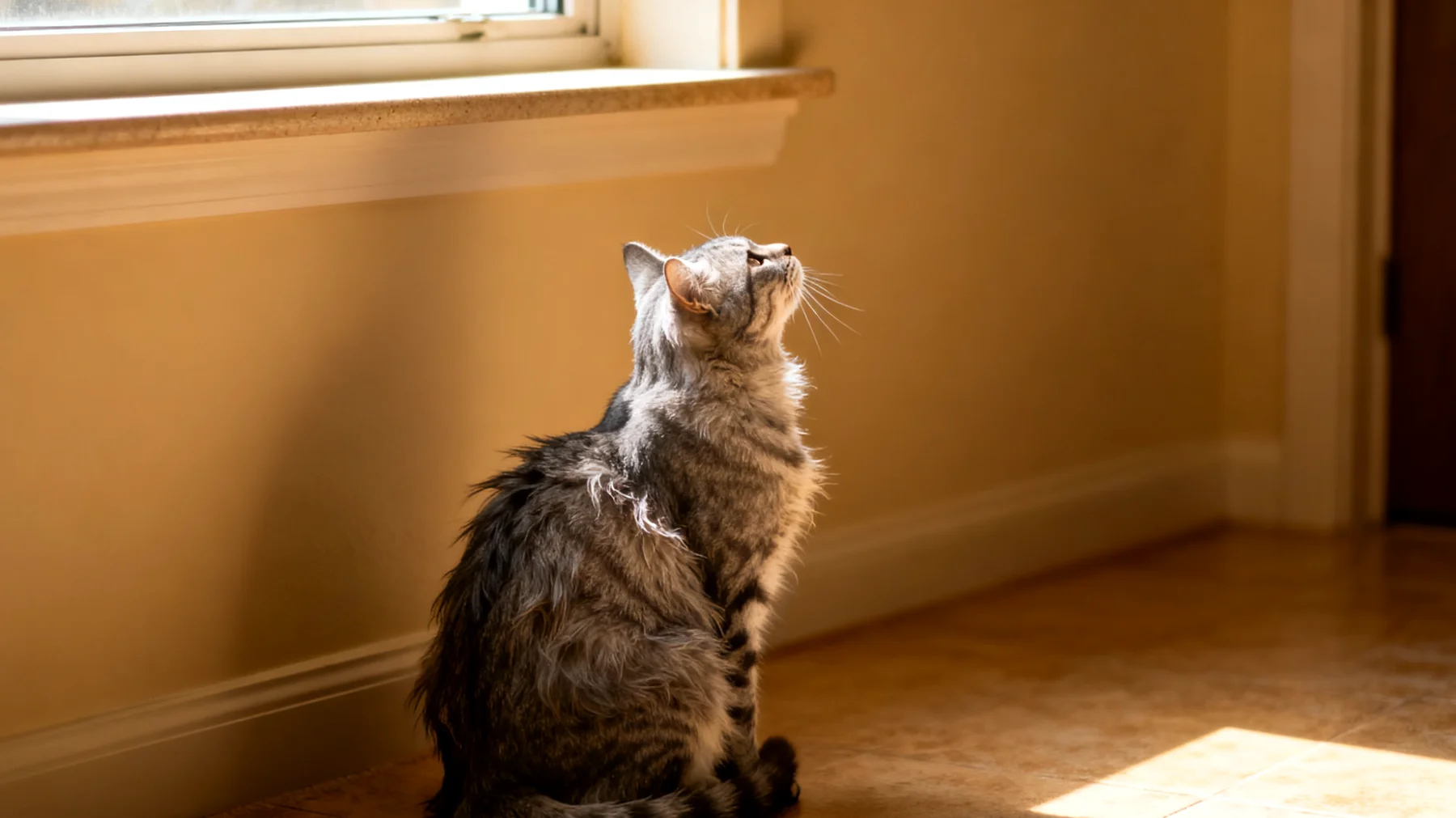 Ältere Katzen leiden häufig unter Gelenkbeschwerden wie Arthrose, was ihre Sprungkraft und Beweglichkeit einschränkt und die Fellpflege erschwert, da sie schwer erreichbare Körperstellen nicht mehr gut putzen können"